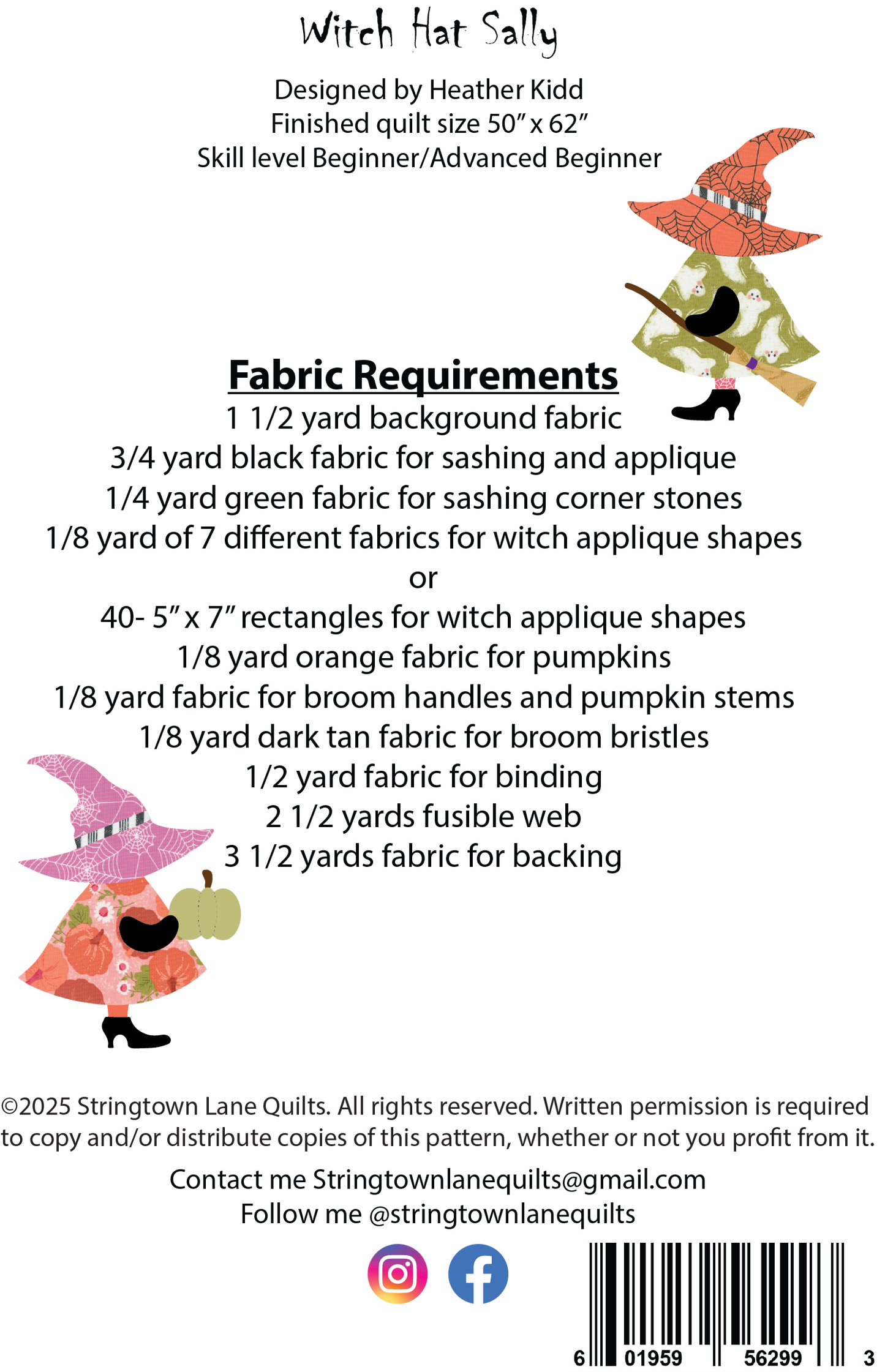 Witch Hat Sally Quilt Pattern PDF