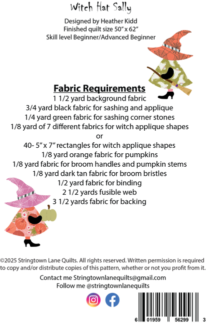 Witch Hat Sally Quilt Pattern PDF