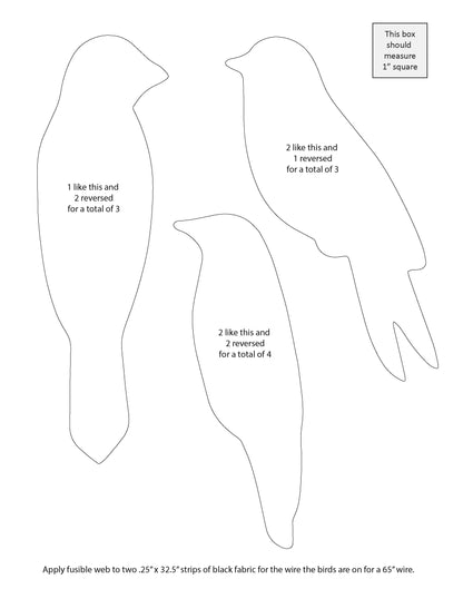 Birds on a Wire Applique PDF add-on