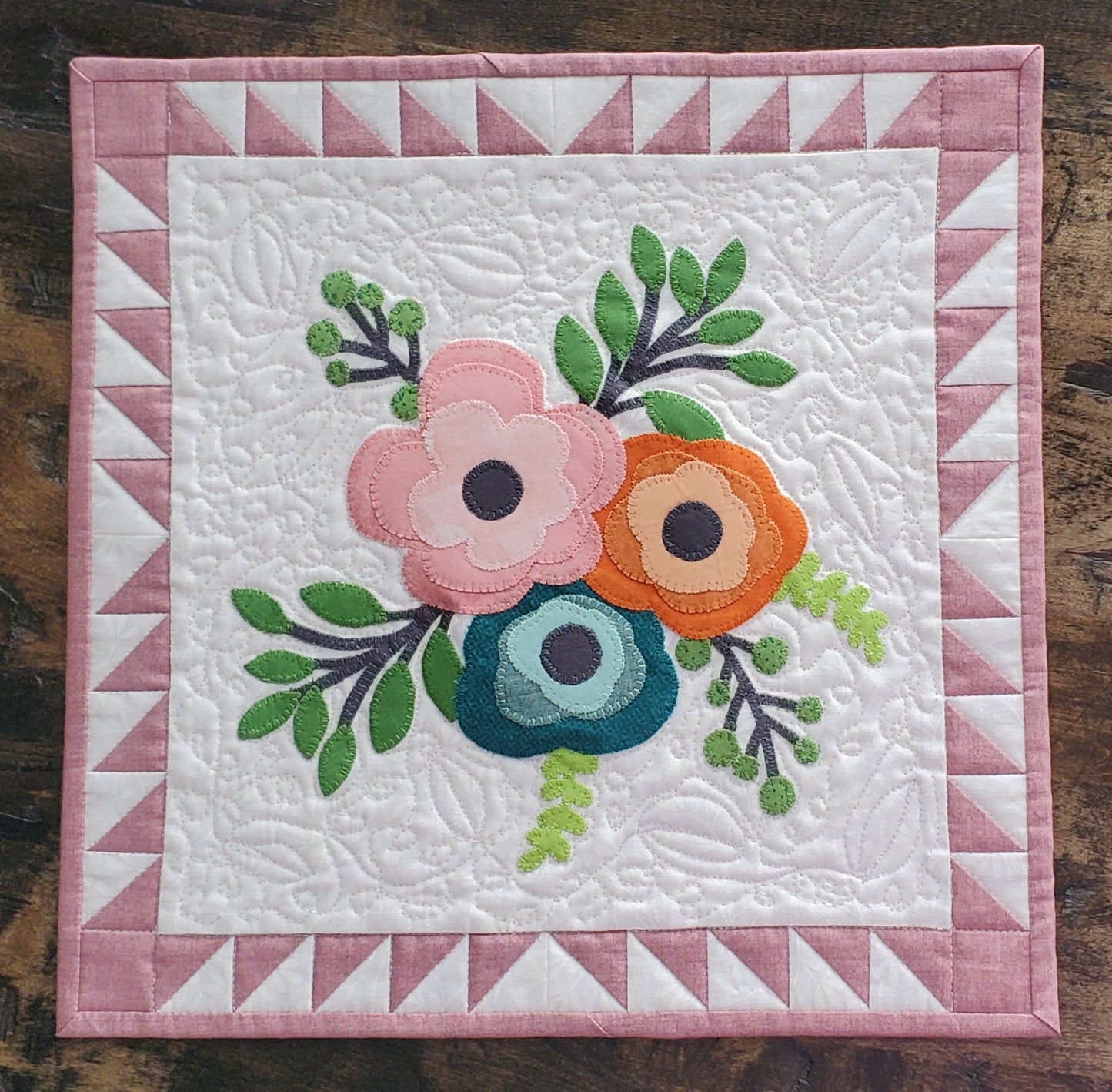 Floral Cluster Mini Quilt Pattern PDF