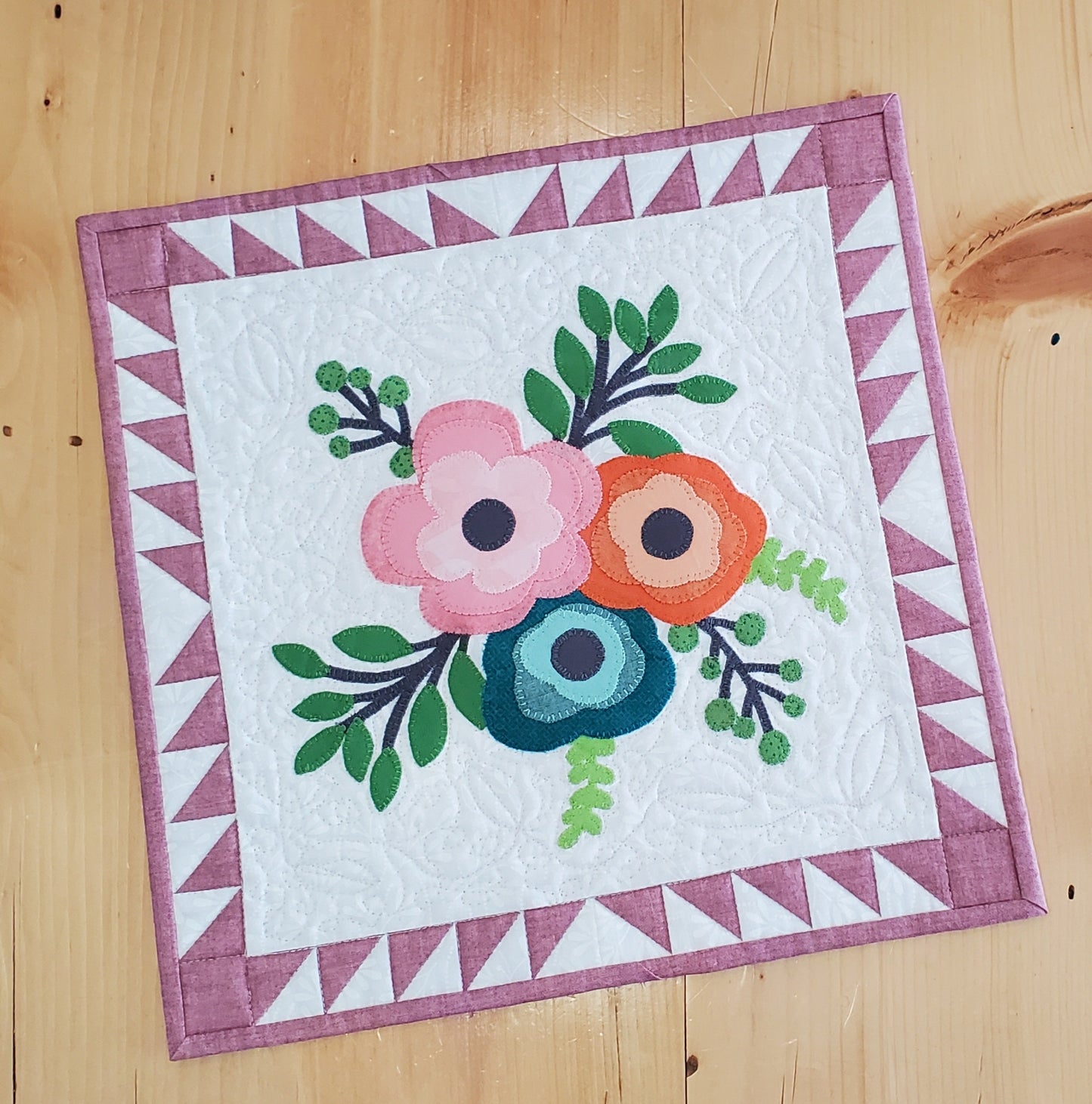 Floral Cluster Mini Quilt Pattern PDF