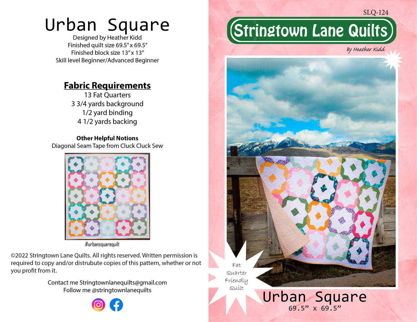 Urban Square Quilt Pattern PDF