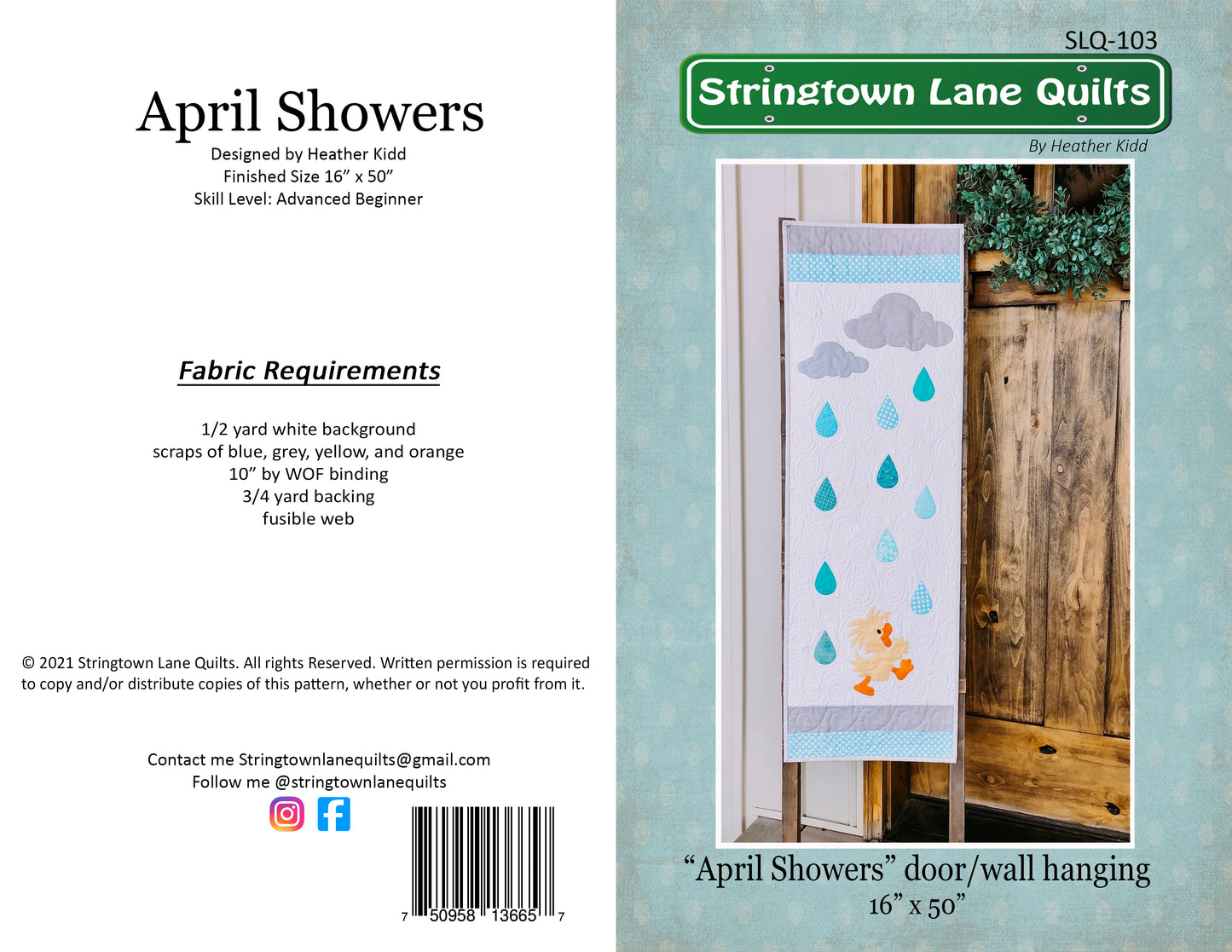 April Showers Quilt Pattern PDF