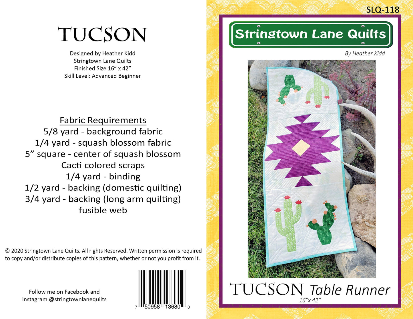 Tucson Table Runner Quilt Pattern PDF