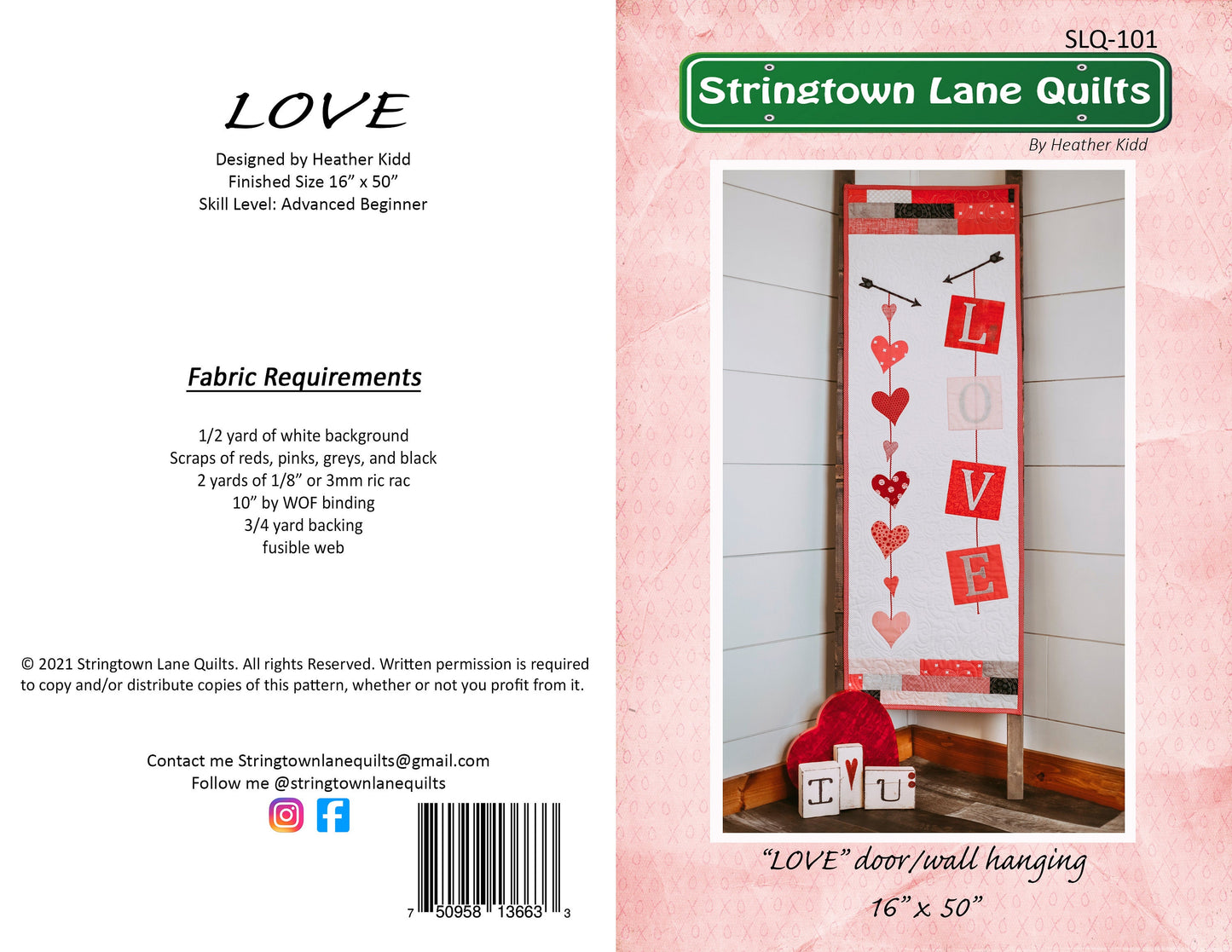 Love Quilt Pattern PDF