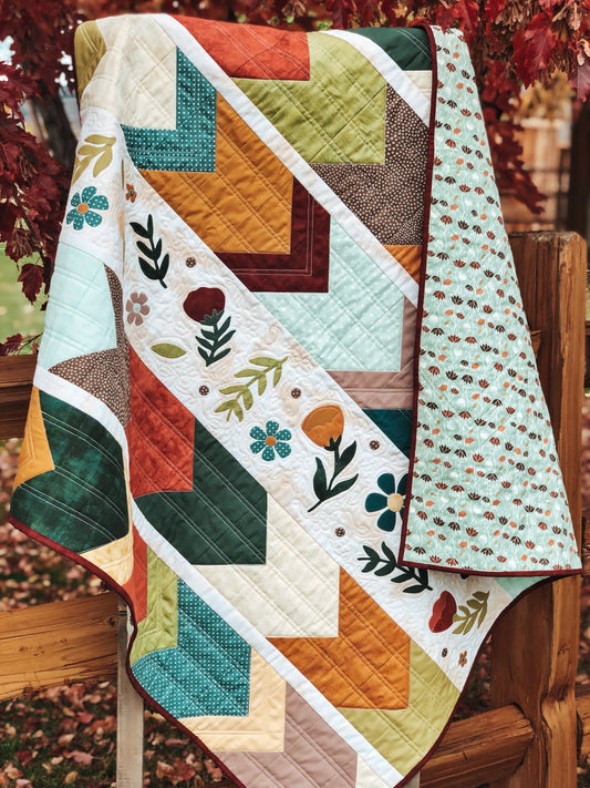 Blossoming Chevron Quilt Pattern PDF